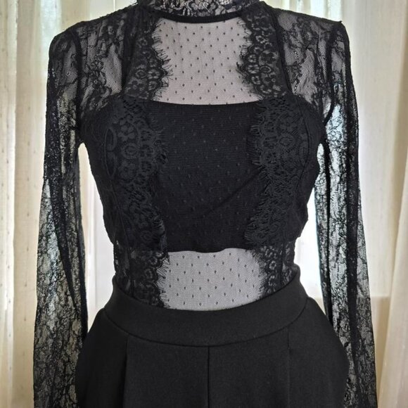 Elegant Black Lace Jumpsuit - Picture 12 of 16